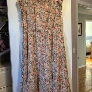Hayden Floral Maxi Dress - Pink and Green
